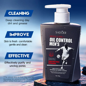 SADOER Men’s Sport Amino Acid Refreshing Oil Control Cleanser – Deep Clean & Energizing Face Wash for Active Men ( The Savings Spot Sale )