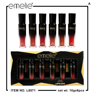 Emelie Liquid Lip Gloss – 6pc Set