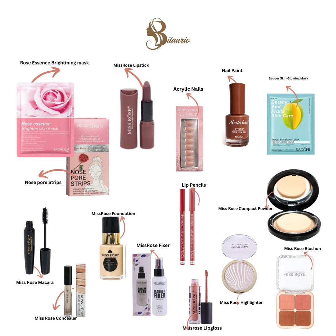 Miss Rose Complete Glam & Glow Beauty Bundle